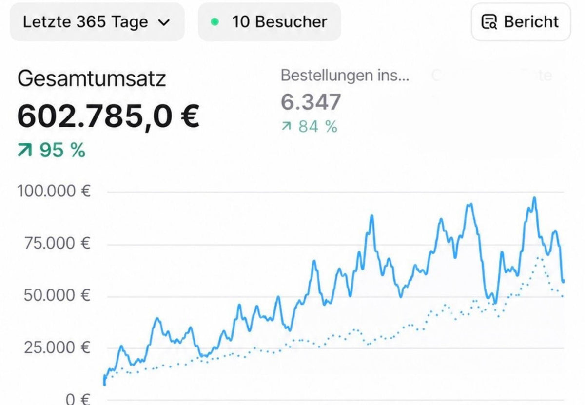 Shopify Dashboard Umsatz Screenshot